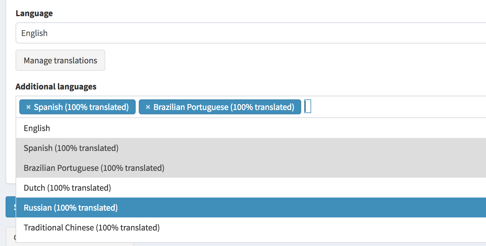 Laravel language choice